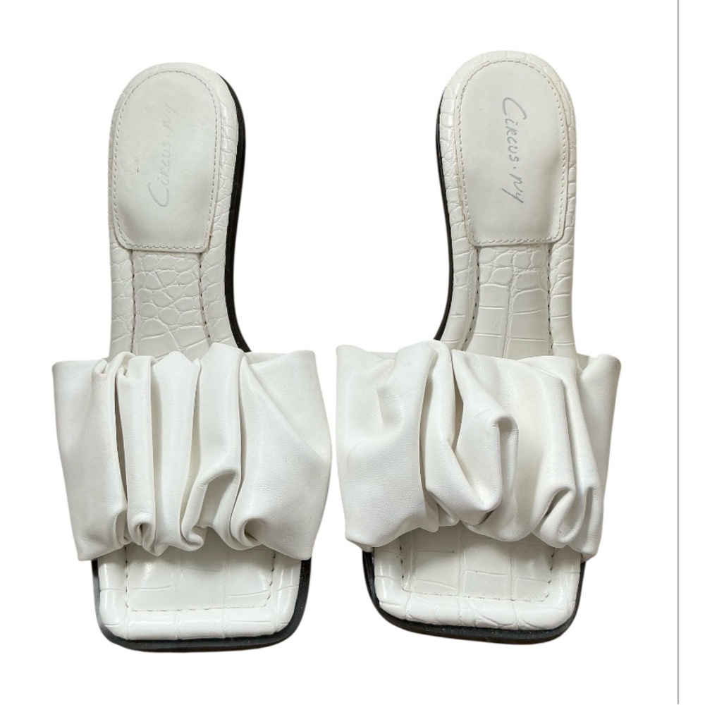 Sam Edelman Circus Slade Ruffled Dress Sandals in White Size 7.5